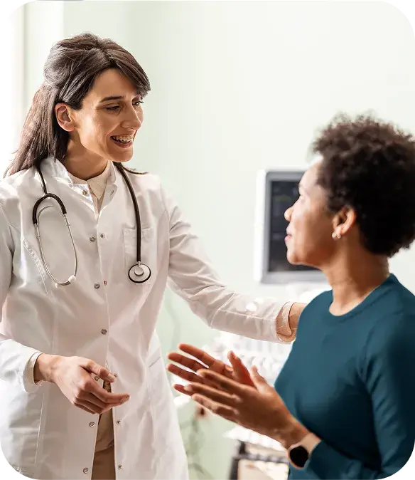 Provider and member discussing care options.